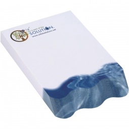 White Straight Wave Full Color Beveled Custom Sticky Notes by BIC