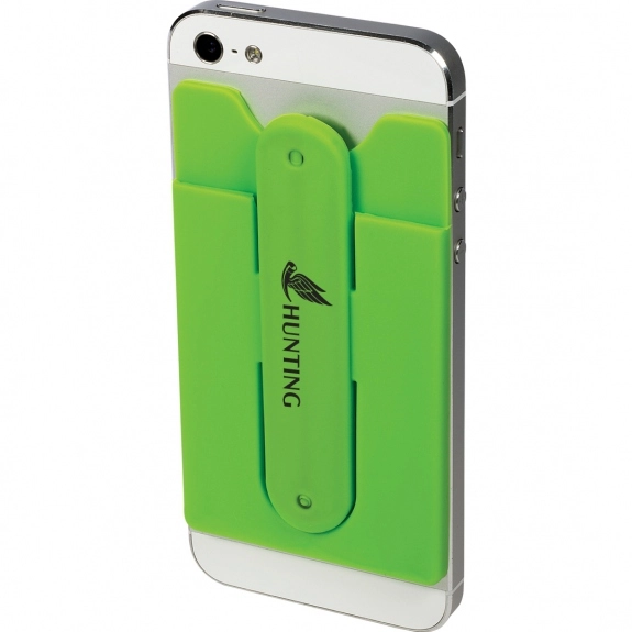 Lime Green Silicone Cell Phone Stand w/ Custom Wallets