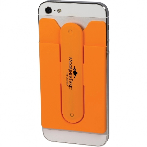 Orange Silicone Cell Phone Stand w/ Custom Wallets