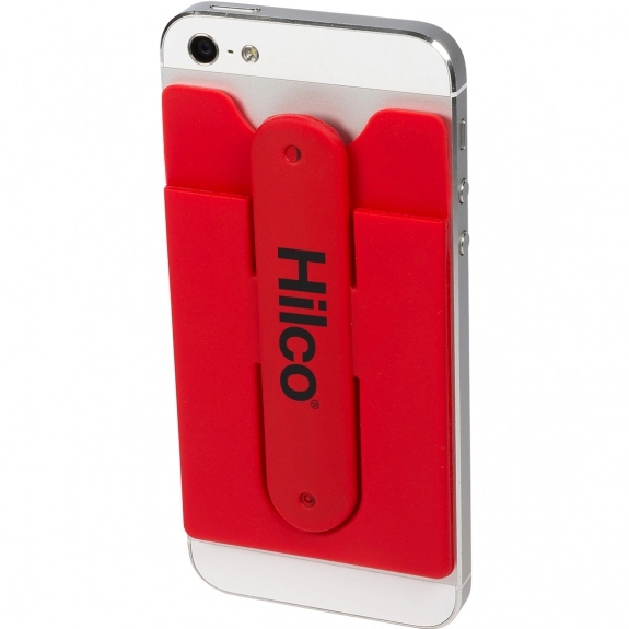 Red Silicone Cell Phone Stand w/ Custom Wallets