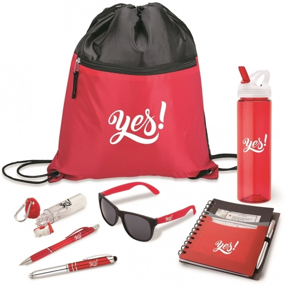 Red Welcome Attendee Custom Gift Set