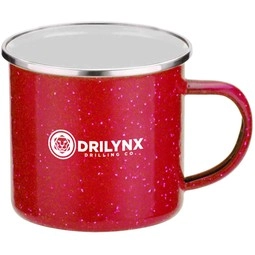 Red Stainless Steel Speckled Custom Camping Mug - 16 oz.