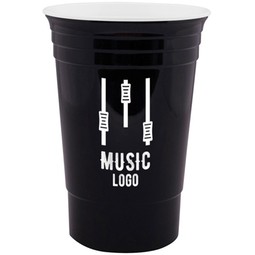 Black The Party Cup&#174; Reusable Insulated Custom Plastic Cup - 16 oz.