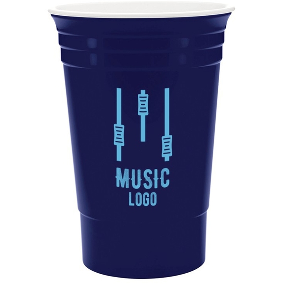 Navy The Party Cup&#174; Reusable Insulated Custom Plastic Cup - 16 oz.