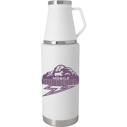 White Custom Printed Insulated Vacuum Cup Bottle - 51 oz.