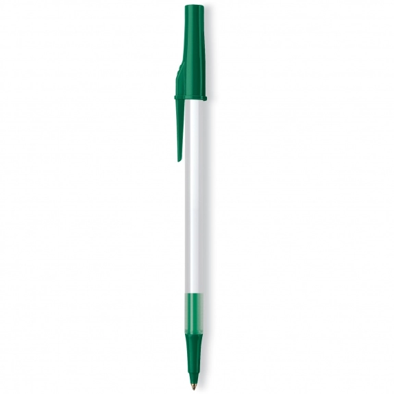 Frosted White/Forest Green Paper Mate Stick Imprinted Pen 