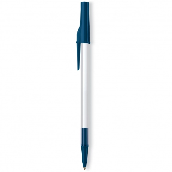 Frosted White/Navy Blue Paper Mate Stick Imprinted Pen 
