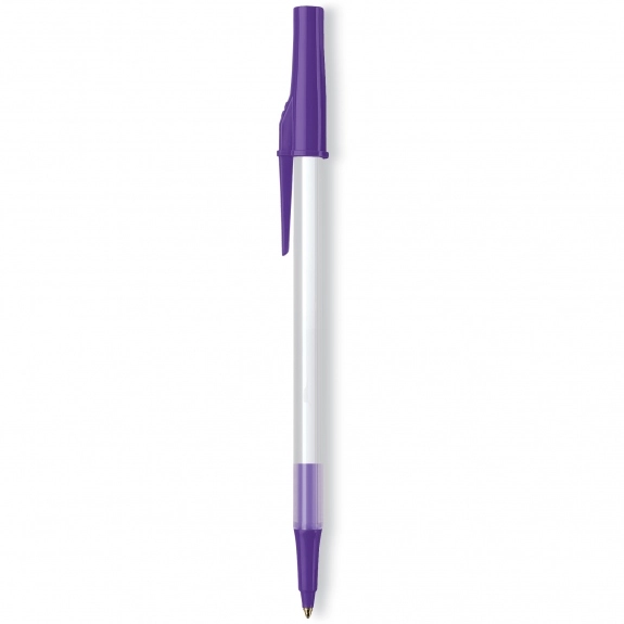 Frosted White/Purple Paper Mate Stick Imprinted Pen 