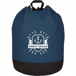Navy Blue Custom Drawstring Backpack w/ PVC Lining