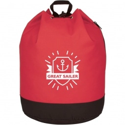 Red Custom Drawstring Backpack w/ PVC Lining