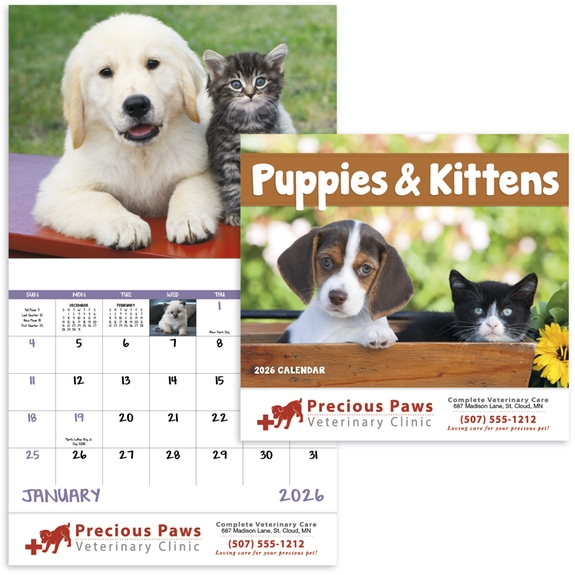 Puppies & Kitties - 13 Month Appointment Custom Calendar