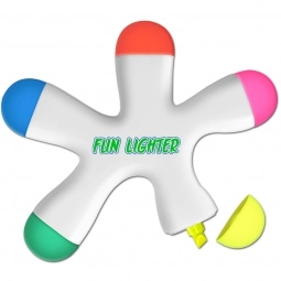 White Five Color Flower Fun Promotional Highlighter