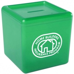 TR Green Cash Cube Promotional Bank - Custom Logo Bank