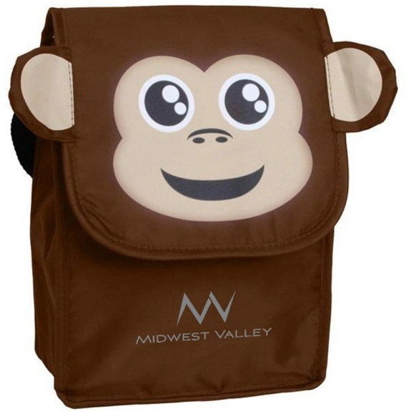 Brown Paws & Claws Custom Lunch Bag - Monkey