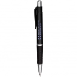 Solid Colored Barrel Promotional Pen w/ Rubber Grip