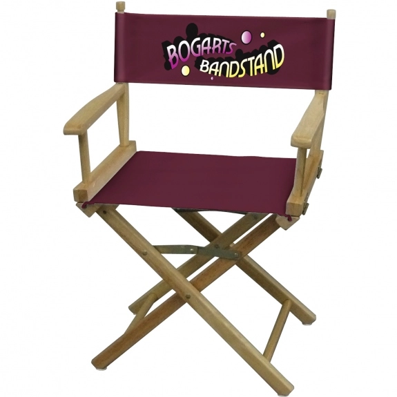 Burgundy Full Color Table Height Director's Logo Chair 