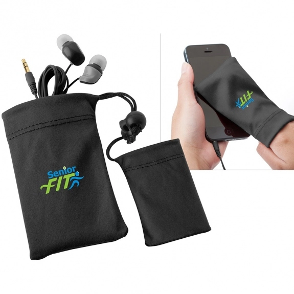 Black Two-Tone Colored Custom Earbuds w/ Case