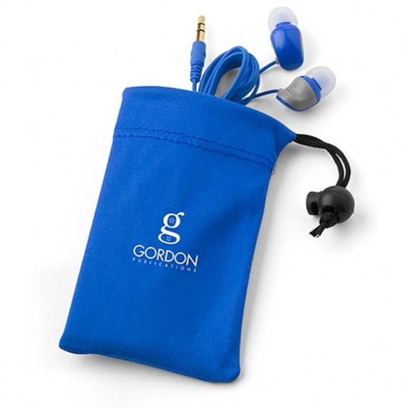Blue Two-Tone Colored Custom Earbuds w/ Case
