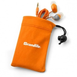 Orange Two-Tone Colored Custom Earbuds w/ Case