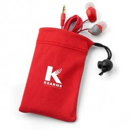 Red Two-Tone Colored Custom Earbuds w/ Case