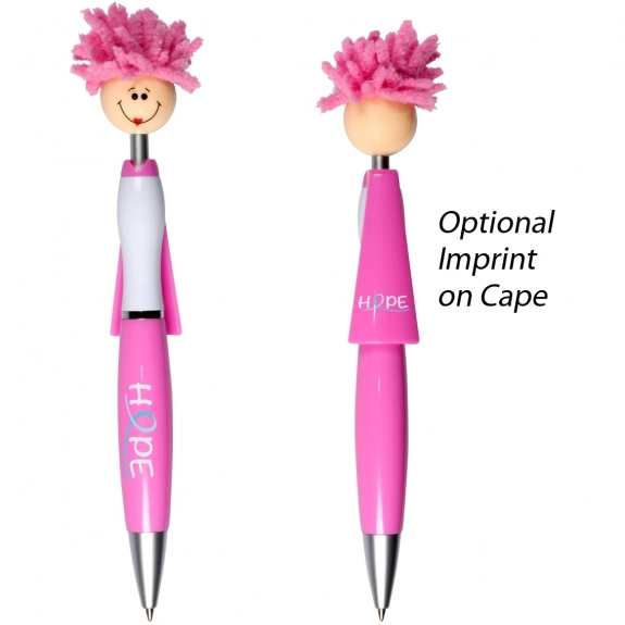 Pink MopTopper Superhero Custom Pen w/ Screen Cleaner