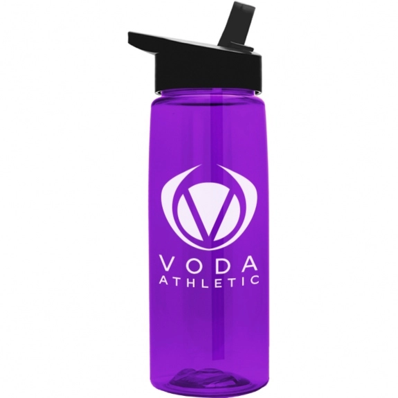 Violet Translucent Promotional Sport Bottle w/ Flip Straw Lid -