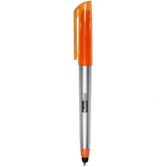 Orange - 3-in-1 Highlighter Promotional Stylus Pen