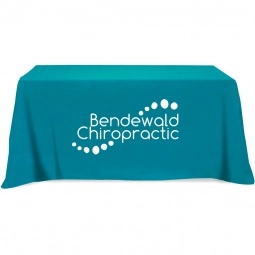 Teal - 3-Sided Custom Table Cover - 4 ft.