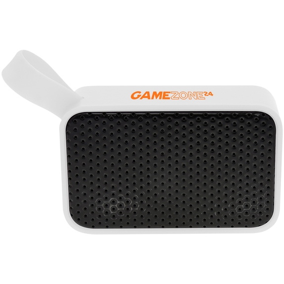 White Portable Bluetooth Custom Speaker w/ Finger Loop