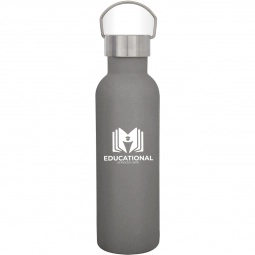 Graphite Stainless Steel Double Wall Custom Water Bottle w/ Carry Handle - 