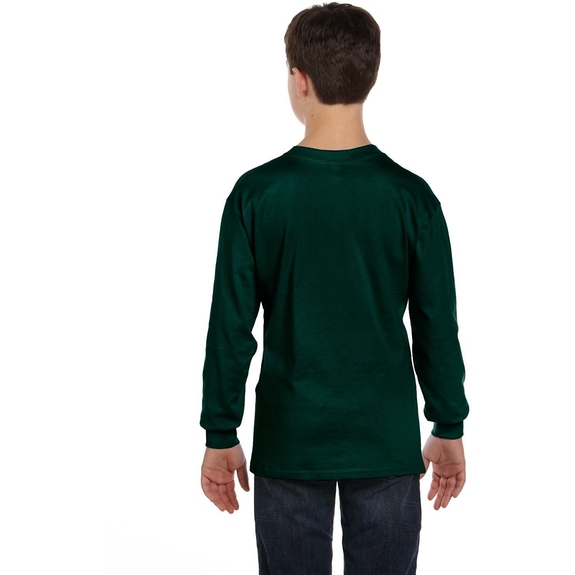 Back Gildan Heavy Cotton Custom Youth Long Sleeve T-Shirt - Colors