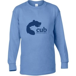 Carolina Blue Gildan Heavy Cotton Custom Youth Long Sleeve T-Shirt - Colors