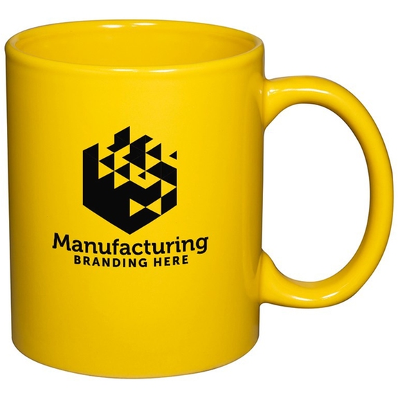 Yellow Classic Ceramic Custom Coffee Mug - 11 oz.