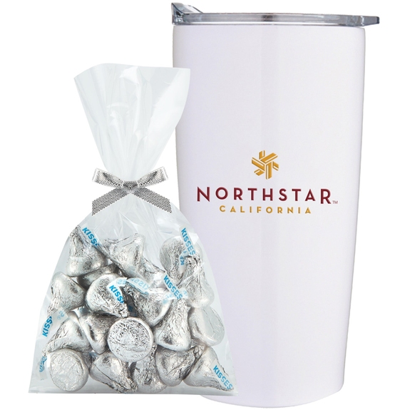 White Insulated Branded Tumbler w/ Hershey's&#174; Kisses