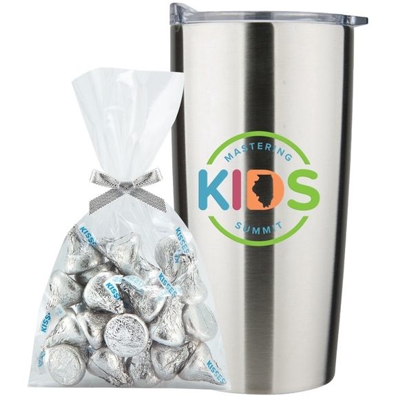 Silver Insulated Branded Tumbler w/ Hershey's&#174; Kisses