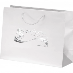 White Euro Logo Tote Bag Shopping Bag - 13"w x 10"h x 5"d