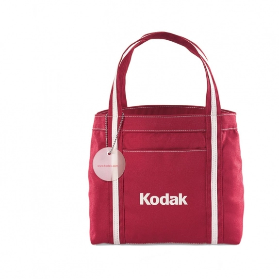 Red/Natural Piccolo Mini Promotional Tote Bag