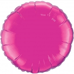 Magenta Printed Round Microfoil Valved Balloons - 18"