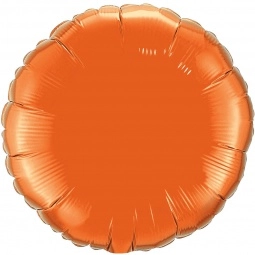 Orange Printed Round Microfoil Valved Balloons - 18"