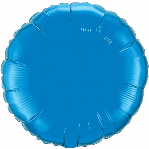 Sapphire Blue Printed Round Microfoil Valved Balloons - 18"