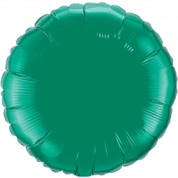 Emerald Green Printed Round Microfoil Valved Balloons - 18"