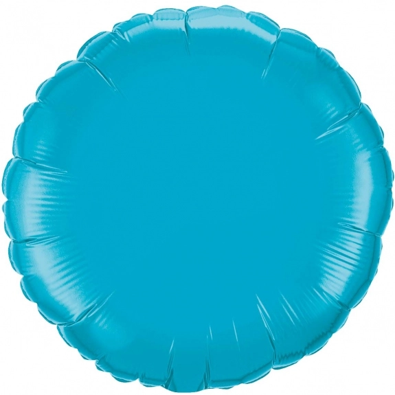 Pale Blue Printed Round Microfoil Valved Balloons - 18"
