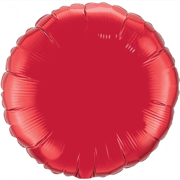 Ruby Red Printed Round Microfoil Valved Balloons - 18"