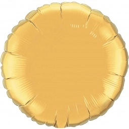 Metallic Gold Printed Round Microfoil Valved Balloons - 18"