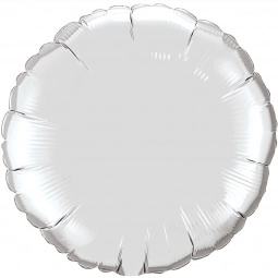 Silver Printed Round Microfoil Valved Balloons - 18"