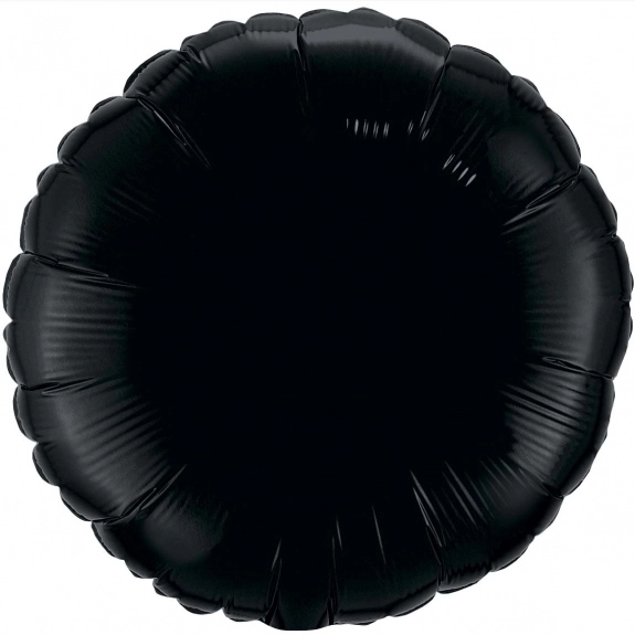 Onyx Black Printed Round Microfoil Valved Balloons - 18"