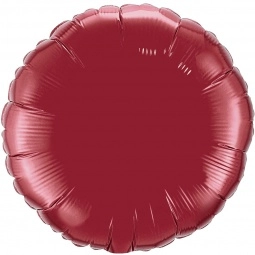 Burgundy Printed Round Microfoil Valved Balloons - 18"