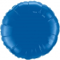 Dark Blue Printed Round Microfoil Valved Balloons - 18"