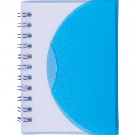 Translucent-Blue Small Spiral Curve Custom Notebook - 3.25"w x 4.25"h