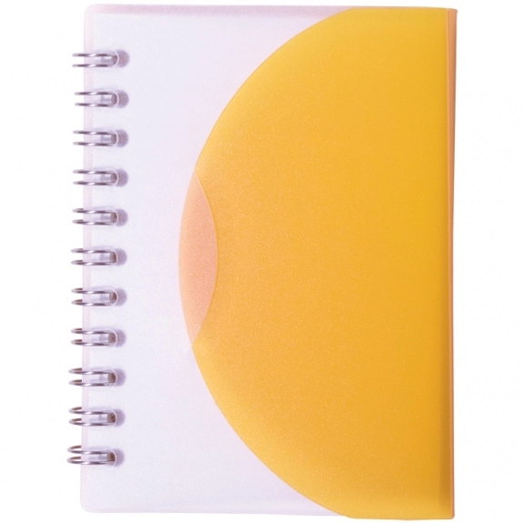 Translucent-Orange Small Spiral Curve Custom Notebook - 3.25"w x 4.25"h